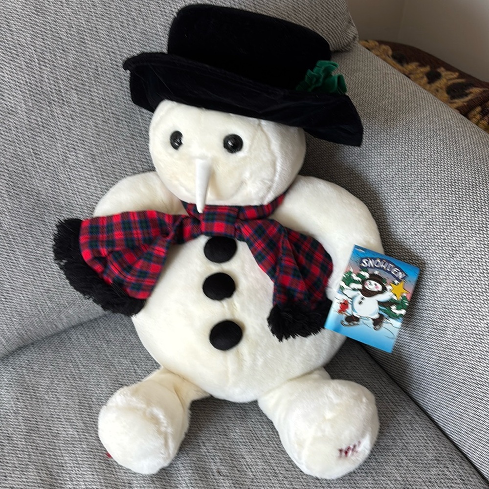 1997 Snowden Plush Snowman Doll Vintage Christmas Holiday with tags